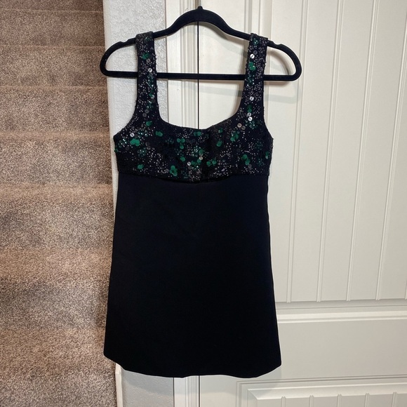 Zara Embroidered Yoke Mini Sequin Dress
Limited Edition in Black / Green - Picture 6 of 13